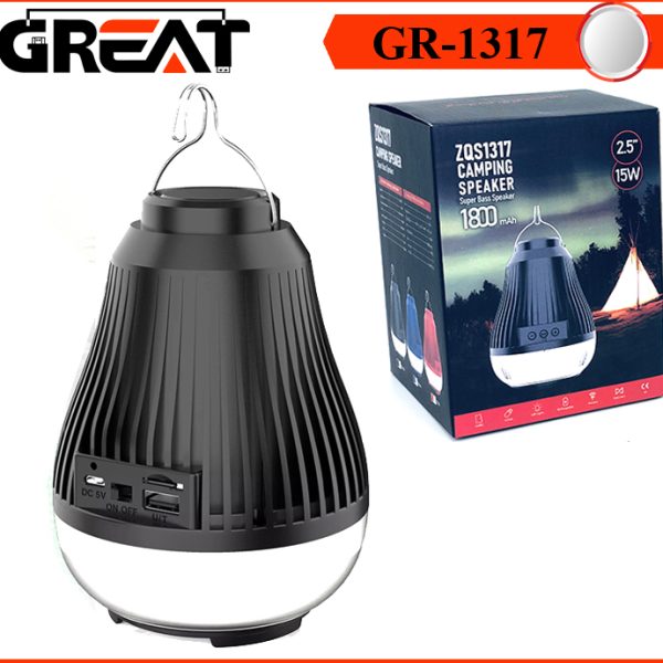 اسپیکر بلوتوثی لامپ دار GREAT GR-ZQS1317 15W