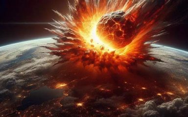 برخورد یک سنگ آسمانی به زمین