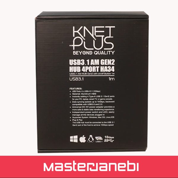 هاب 4 پورت USB 3.1 کی نت پلاس KP-HA34