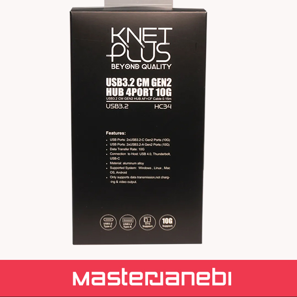 هاب 4 پورت Type C کی نت پلاس KP-HC34