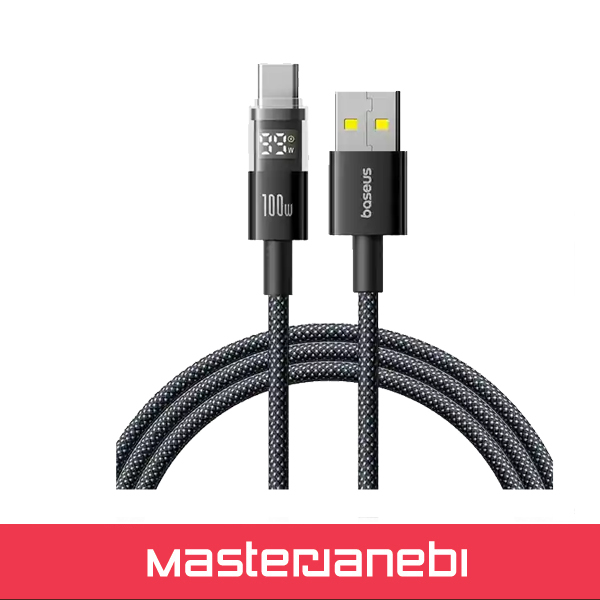 کابل شارژ تایپ سی 1 متر بیسوس Baseus Display II 100W fast Charging Cable CB000158