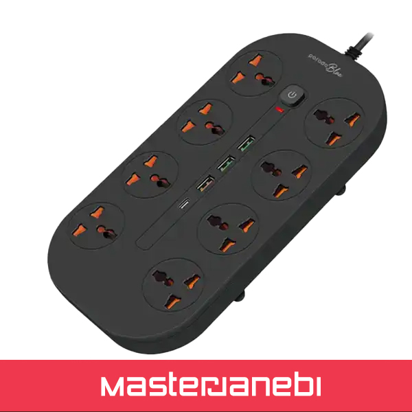 چندراهی برق 8 پورت پرودو Porodo Blue 8 AC Power Strip PBFWCH035BK