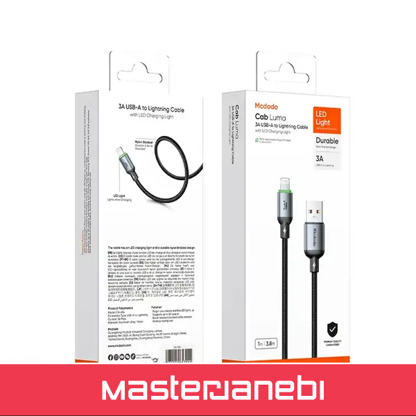 کابل شارژ لایتنینگ 1 متر مک دودو Mcdodo Cab Luma USB-A To Lightning Cable CA-6540