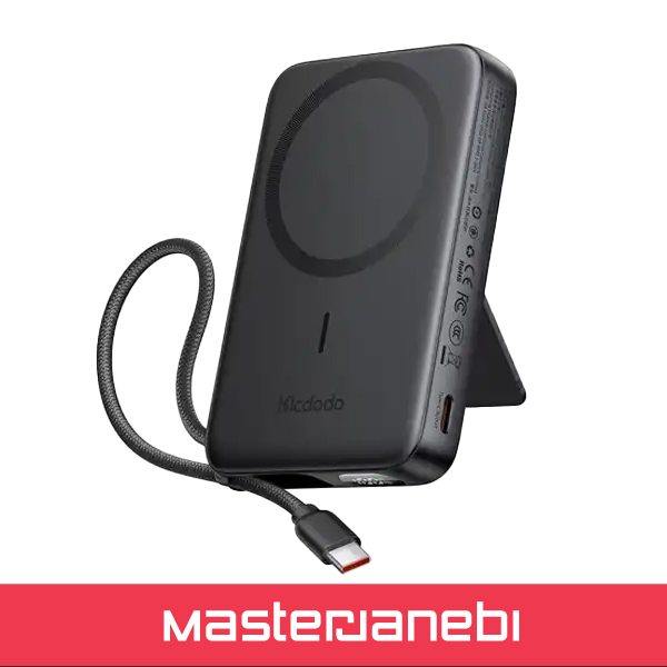 پاوربانک وایرلس 10000 با کابل متصل تایپ سی مک دودو Mcdodo Uni-Power Power Bank MC-865