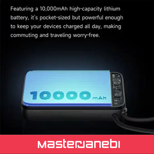 پاوربانک وایرلس 10000 با کابل متصل تایپ سی مک دودو Mcdodo Uni-Power Power Bank MC-865