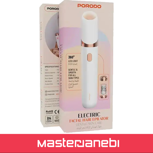اپیلاتور موی صورت پرودو Porodo Electric Facial Hair Epilator PDLFSTFEPK