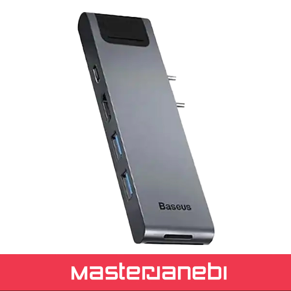 هاب تایپ سی 7 پورت مک بوک بیسوس Baseus Tunderbolt C+Pro Hub CAHUB-L0G