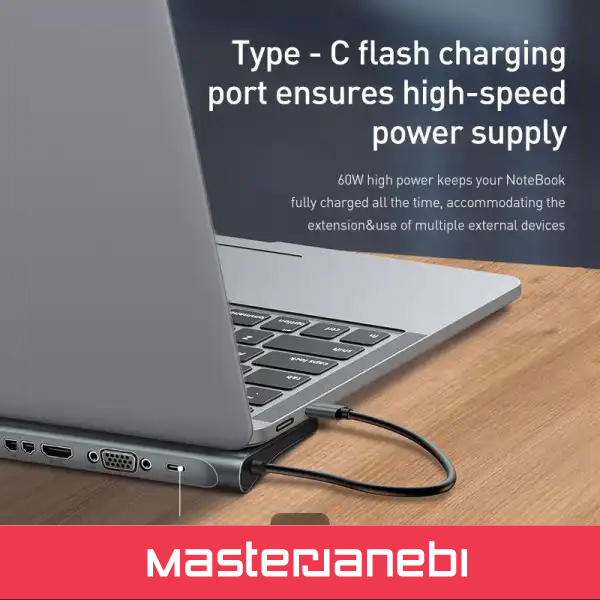 هاب تایپ سی 11 پورت بیسوس Baseus Elitejoy 11-Port Type-C Hub Adapter CATSX-G0G