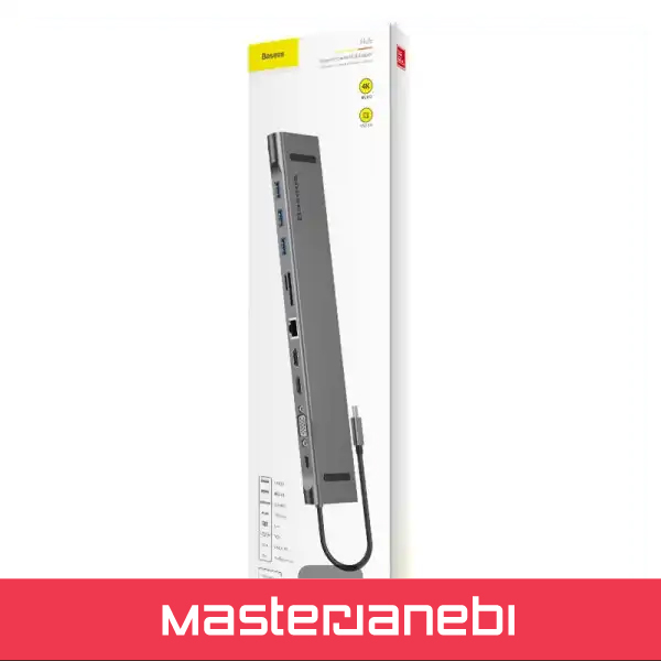 هاب تایپ سی 11 پورت بیسوس Baseus Elitejoy 11-Port Type-C Hub Adapter CATSX-G0G