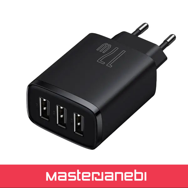 شارژر دیواری توان 17 وات بیسوس Baseus Compact Charger 3U EU CCXJ02010 Baseus Compact Charger 3U EU CCXJ02010