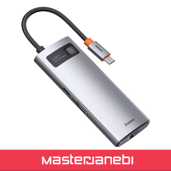 Baseus Metal Gleam 6 in 1 Multifunctional Type-C HUB CAHUB-CW0G