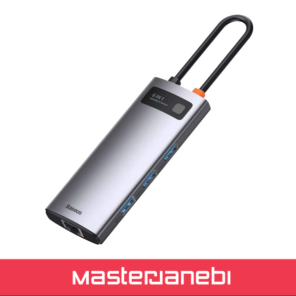 Baseus Metal Gleam 6 in 1 Multifunctional Type-C HUB CAHUB-CW0G