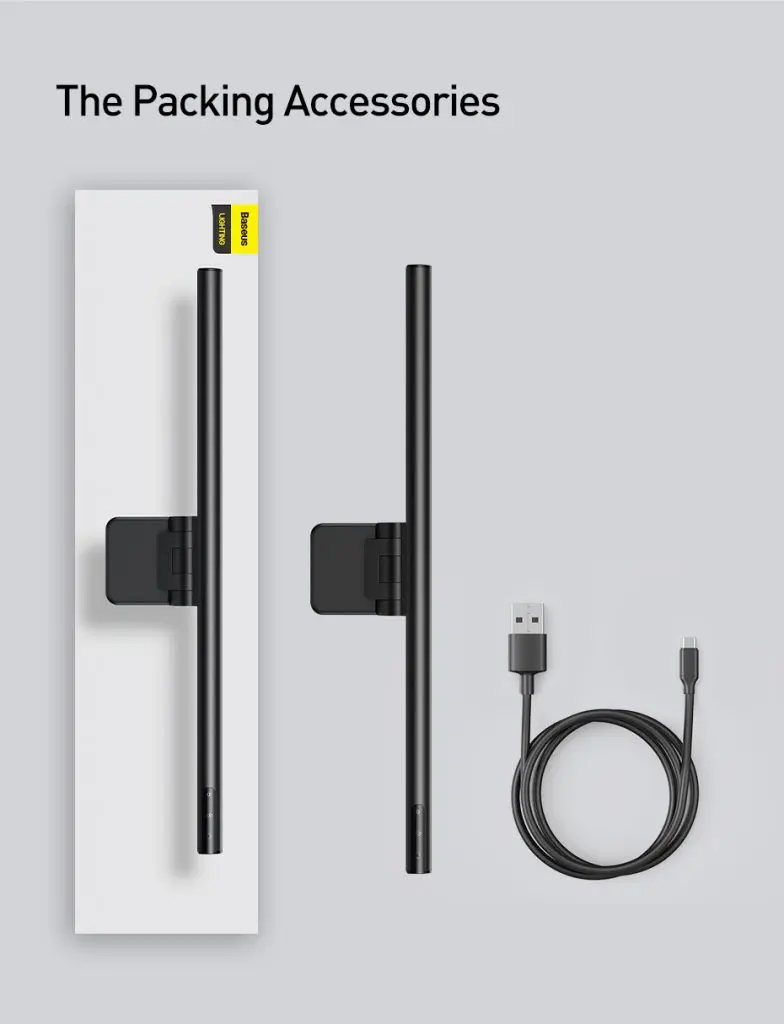 لامپ آویز صفحه نمایش بیسوس Baseus i-Wok Series Screen Hanging Light (Youth) DGIWK-B01 Baseus i-Wok Series Screen Hanging Light (Youth) DGIWK-B01