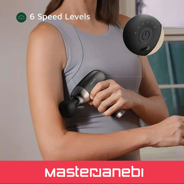 Green Lion Mini Massage Gun 6 Speed Levels GNMINMSGNBK