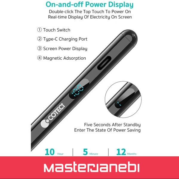 قلم لمسی آیپد کوتسی Coteci Specific Pad Capacitive Pen ip-018 Coteci Specific Pad Capacitive Pen ip-018