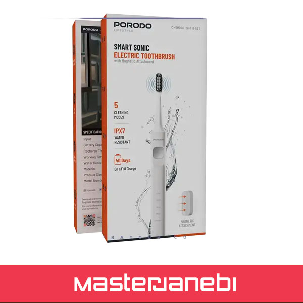 Porodo Smart Sonic Electric Toothbrush PDLFSTETBWH
