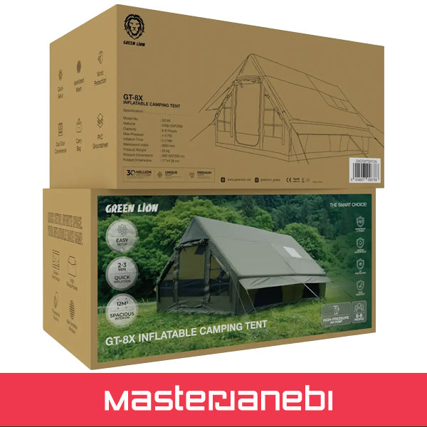 چادر مسافرتی گرین لاین Green Lion GT-8X Inflatable Tent GNGT8XTENTGN Green Lion GT-8X Inflatable Tent GNGT8XTENTGN