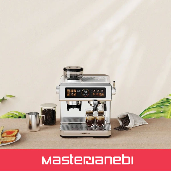 دستگاه قهوه ساز نیمه اتوماتیک با پنل کنترل لمسی لپرسو Lepresso Deliziosa Coffee Machine LPCFFSCM0098SL Lepresso Deliziosa Coffee Machine LPCFFSCM0098SL