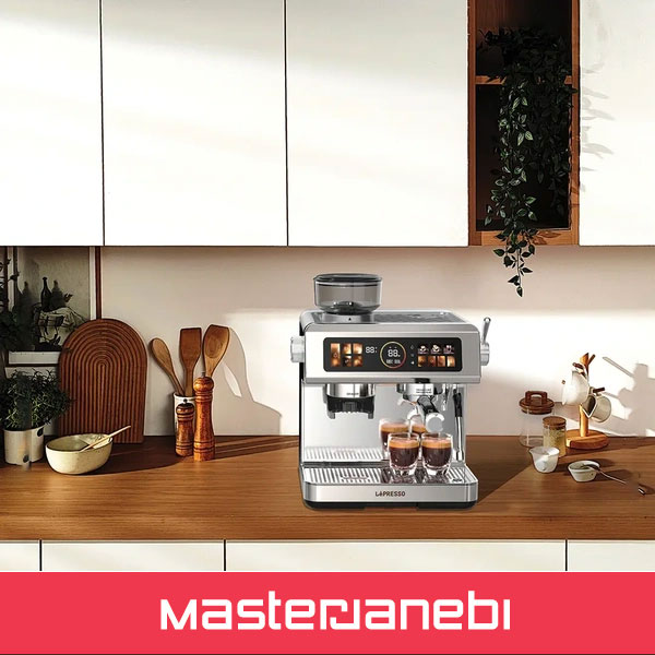 دستگاه قهوه ساز نیمه اتوماتیک با پنل کنترل لمسی لپرسو Lepresso Deliziosa Coffee Machine LPCFFSCM0098SL Lepresso Deliziosa Coffee Machine LPCFFSCM0098SL