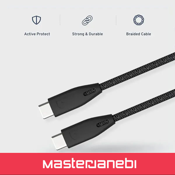 Powerology Braided USB-C To USB-C Data Cable PBCC2BK