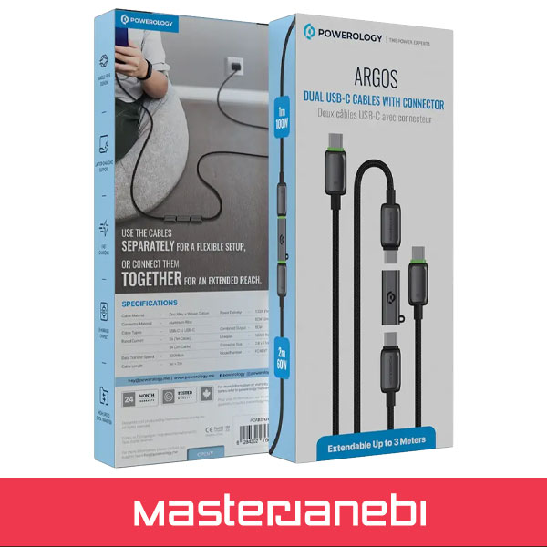 ست کابل پاورولوژی Powerology Argos Cable PCAB37GY Powerology Argos Cable PCAB37GY