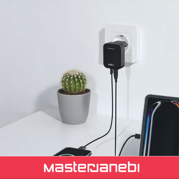 شارژر دیواری پاورولوژی Powerology Crab Foldable EU GaN Charger PWCUQC066BK Powerology Crab Foldable EU GaN Charger PWCUQC066BK