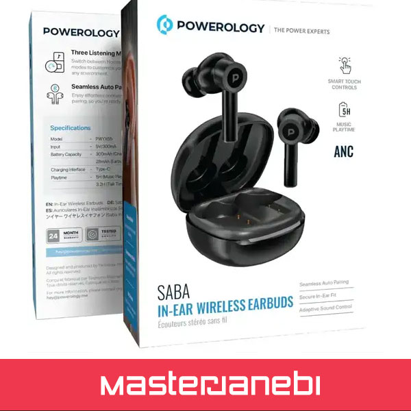 Powerology Saba Wireless Earbuds PWYX55BK
