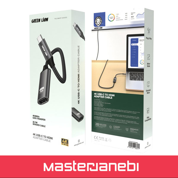 Green Lion 4K USB-C to HDMI Adapter Cable GN4KCTHDMIBK