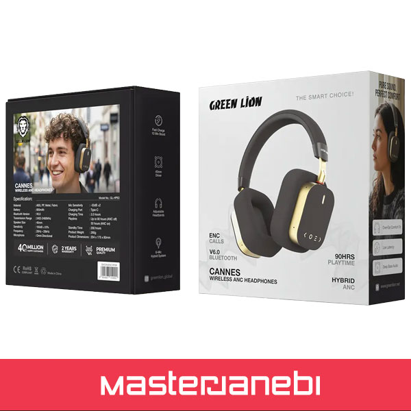 Green Lion Cannes Wireless ANC Headphones GNCANANCHPBK