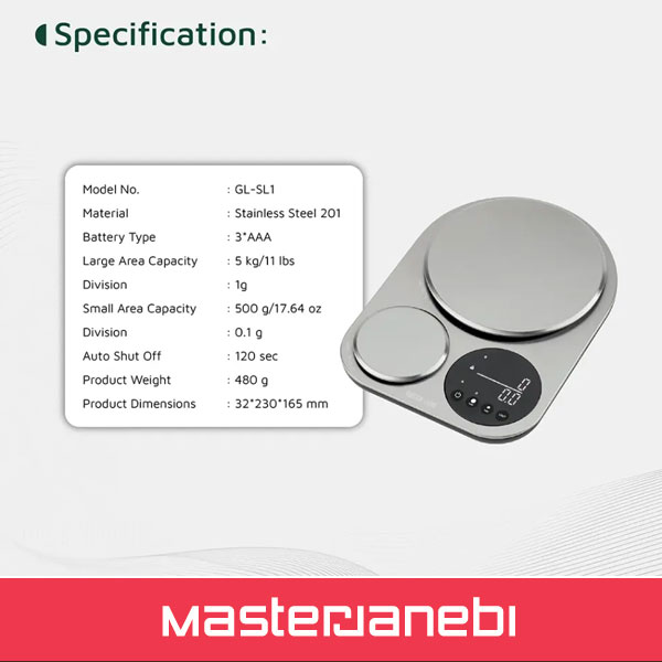 Green Lion Dual Kitchen Scale GNDUALKSSL
