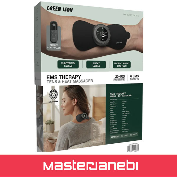 Green Lion EMS Therapy Tens & Heat Massager GNEMSTRPYBK