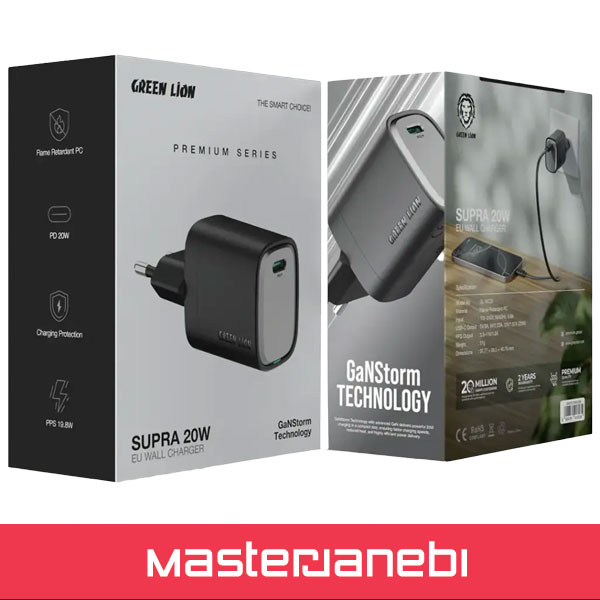 Green Lion Supra 20W EU Wall Charger GNG225EUTCBK