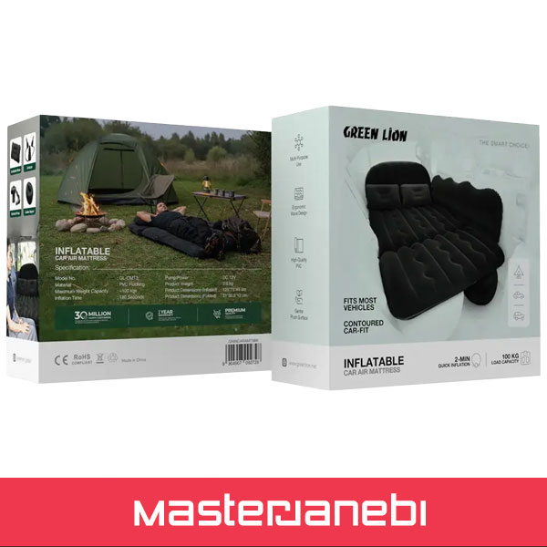 تشک بادی خودرو و کمپینگ گرین لاین Green Lion Inflatable Car Air Mattress GNINCARAMTSBK