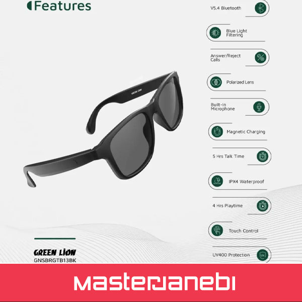 عینک هوشمند گرین لاین Green Lion Sydney Smart Glasses GNSDNGLSBK Green Lion Sydney Smart Glasses GNSDNGLSBK