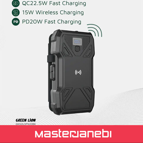 Green Lion Solar 5-Panel Power Bank GNSOL5PN20