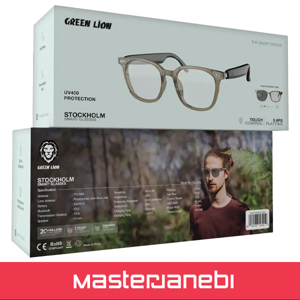 Green Lion Stockholm Smart Glasses GNSTKSMTGLSBK
